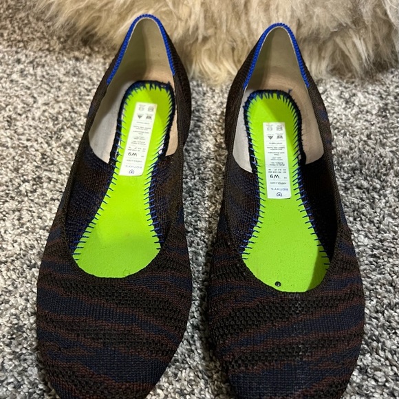 Rothy’s ballet flats chocolate and navy zebra Size 9 - Picture 4 of 6